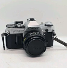 [Exc+5]Canon AE-1 silver body Canon NFD 50mm 1:1.8 Lens JAPAN