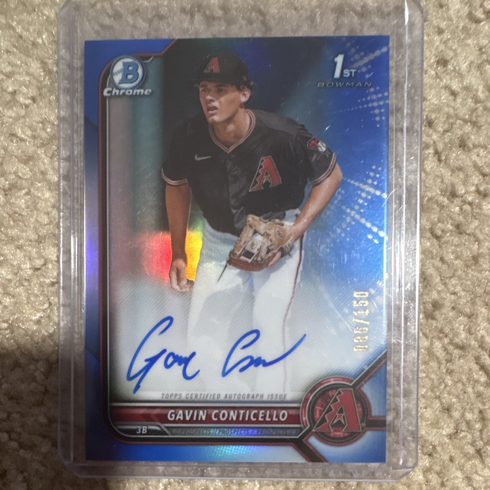 Topps 2022 Bowman Chrome Prospect Auto Gavin Conticello CPA-GC Blue /150 view 1