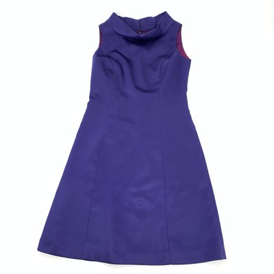 En Francais By Huey Walizer A-Line Sleeveless Drop Collar Dress 4 Royal Blue S