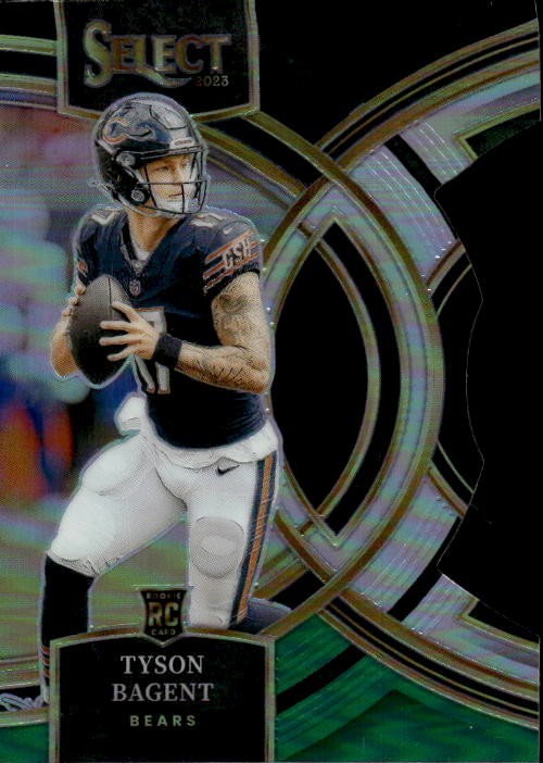 2023 Panini Select Tyson Bagent #123 Black and Green Prizms Die Cuts Chicago 25C