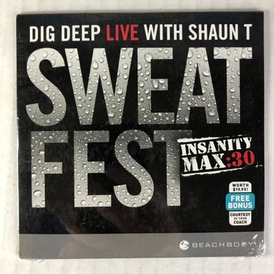 NEW Dig Deep Live With Shaun T / Insanity Max: 30 Sweat Fest / SINGLE BONUS DVD