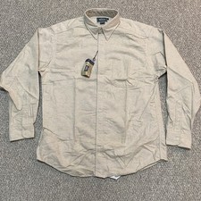 NEW Vintage Woolrich Men  s Chamois Shirt Size Large Beige Oatmeal Made In USA