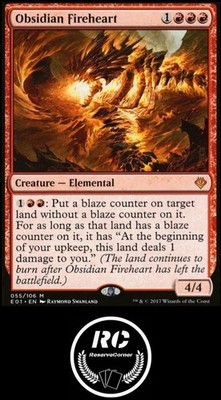Obsidian Fireheart MTG NM E01 Mythic Elemental Tracked Shipping