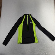 Victoria Secret Pink Ultimate Deep Zip Pullover Track Jacket S Black Neon Green