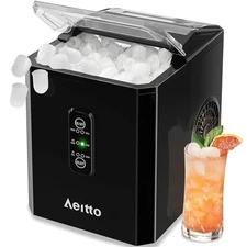 AEITTO ICE MAKERS COUNTERTOP 9 ICE CUBES RELEASE IN 6 MINS 26LBS/24H - BLACK