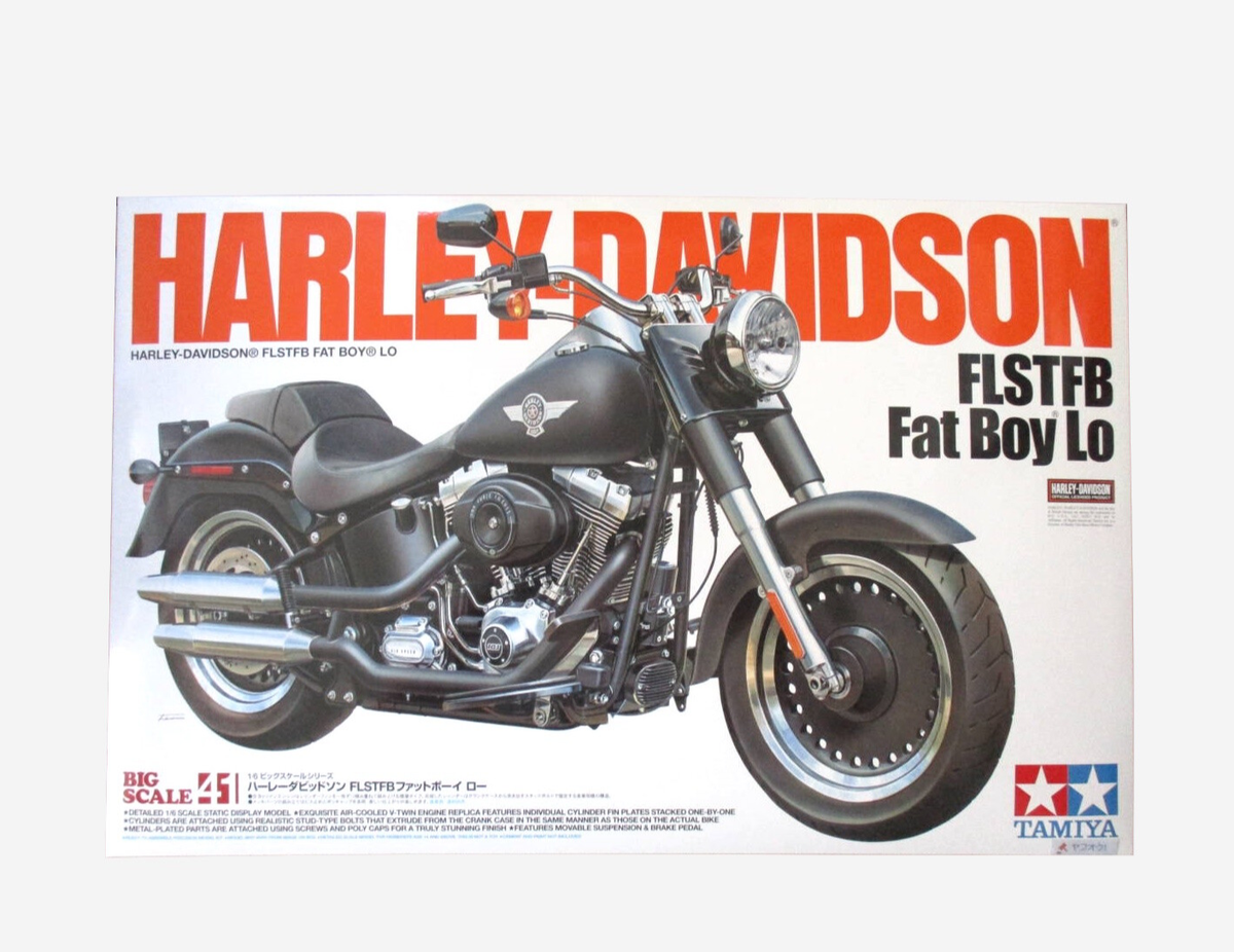Tamiya 1/6 Scale #16041 HARLEY DAVIDSON FLSTFB Fat Boy Lo Model