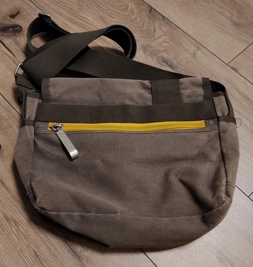 Bolso Bandolera Vintage Lona Oruga Gato Foto 3 de 4