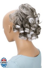 CAISHA Jumbo Hairpiece Scrunchy Updo Voluminous Curly Messy Bun White Gray Mi