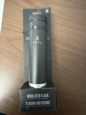 VSSL Insulated Flask With Bluetooth Speaker Black Stainless Steel Bottle Outdoor