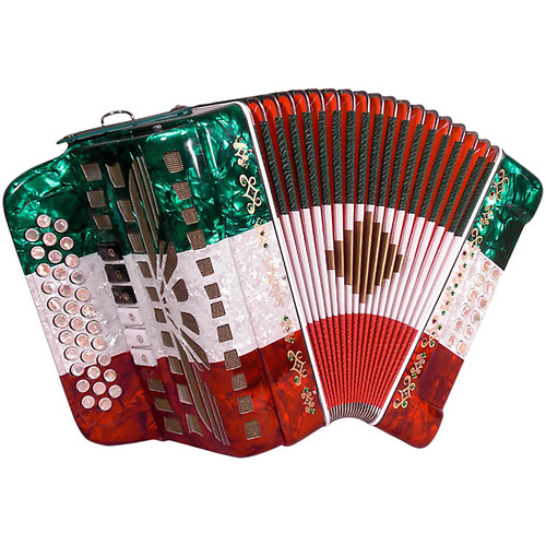 SofiaMari SMTT3412, 2Tone Accordion Red,White,Green 197881384395 RF