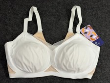 Honey Love CrossOver Bra Size Large 38 B/C White Wireless Smoothing NEW