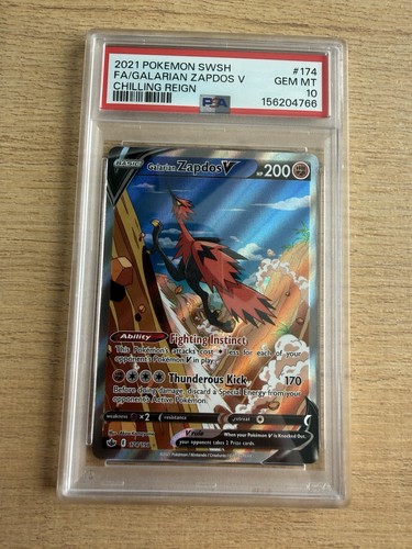 Galarian Zapdos V graded PSA 10 for sale on eBay