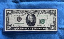 1977 $20 Dollar Federal Reserve Note, New York, Small Portrait, Vintage