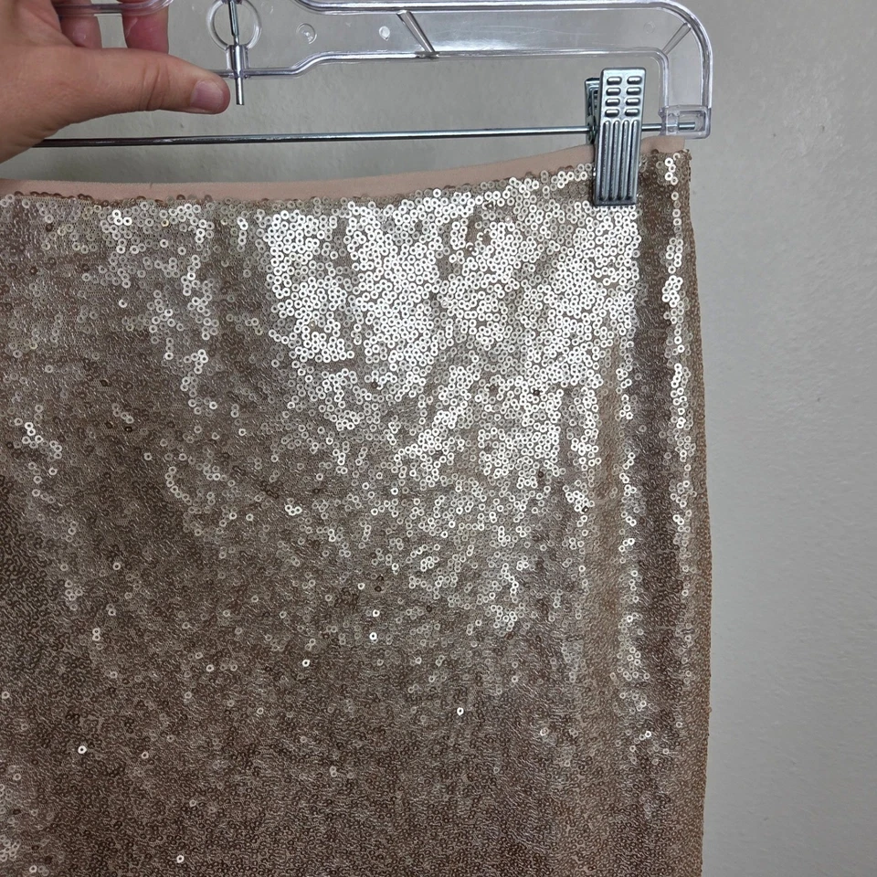 Falda de lentejuelas del mercado negro de la Casa Blanca 3/$30 fiesta champán brillante talla 2 nueva Foto 2 de 4