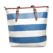 Handtasche, Damen, Blau/Weiß/Braun, 27, 16, 27 cm #CcZ