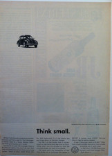 1960 Volkswagen Bug Classic Think Small Original Advertising Ad - Very Rare