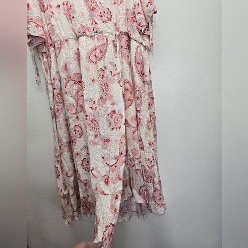 Torrid Midi Swiss Paisley Dress Sz 4 4X Faux Wrap Pockets - Picture 4 of 14