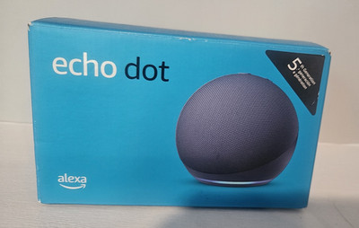 Amazon Echo Dot (5th Gen) Bluetooth Alexa Smart Speaker, Blue Fabric Sphere (OB)