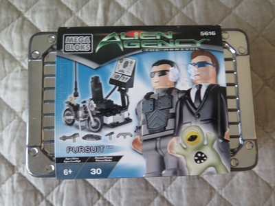 MEGA BLOKS ALIEN AGENCY THE ARRIVAL PURSUIT 5616 COMPLETE TIN RARE ONLY 1 ONEBAY