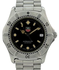 Tag Heuer 37mm Men's Professional 2000 Series Black Dial Watch! Ref: WE1110-R!
