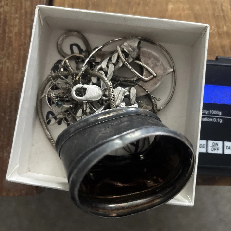 Lote de chatarra de plata de ley 925 chatarra de reparación de desgaste 122,5 gramos Foto 3 de 4