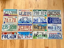 Gift Set of 16 License Plates in Good Condition