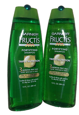 2 Garnier Fructis Fortifying Shampoo Triple Nutrition Dry & Damaged Hair 13 oz