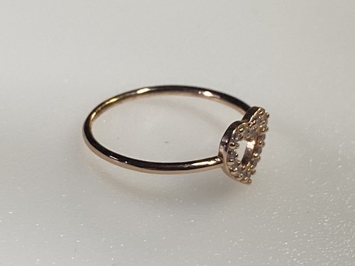 Sterling Silver 925 Ring Gold Plated Heart Cubic Zirconia 0.86g Size L - Picture 5 of 10