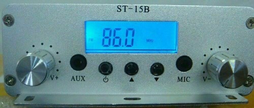 ST-15B 15W 86MHz-108MHz trasmettitore broadcast FM PLL radio Fm + antenna + alimentazione - Foto 7 di 12