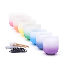 432Hz 6-12inch" 7pcs Crystal Singing Bowl Chakra Set Sound Heal Bath Music Bags