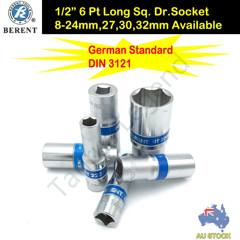 1/2" Drive German Standard Metric Deep Socket CRV Dr. Socket All Size Available