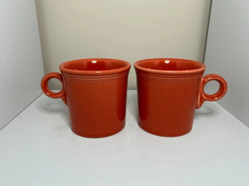 HLC FIESTA Fiestaware 1998 Mug Persimmon Retired SET OF 2 NICE