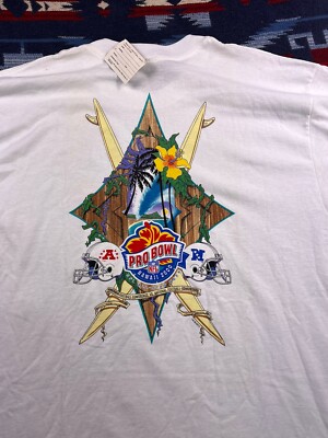 NWT Vintage Y2K NFL Pro Bowl 2000 Hawaii Football T-Shirt All Star Game Sz XL