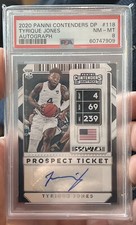 Tyrique Jones x Prospect Ticket x Auto x PSA 8 x 2020 Panini Contenders DP #118