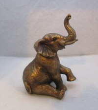 Resin Bronze Effect Sitting Elephant Leonardo? 6" High.