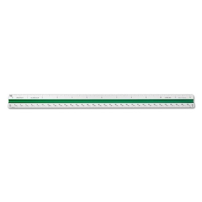 Alumicolor Architect Color Coded Solid Drafting Scale 12'' Silver School Office