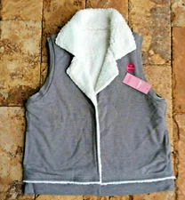 Jenni By Jennifer Moore Reversible Vest, Grey/White, MSRP $39.5 Size M