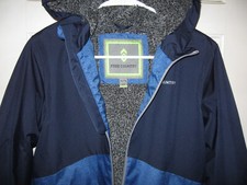 FREE COUNTRY HOODED SKI SNOWBOARD JACKET BOYS 14-16 NAVY AND BLUE INSULATED EUC