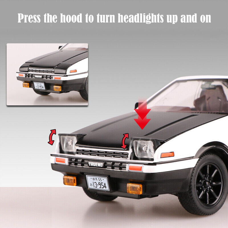 1:20 Initial D Toyota TRUENO AE86 Diecast Model Car Toy Sound&Light  Collectible