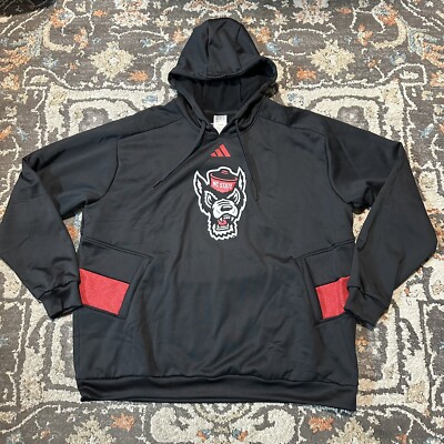 Adidas NC State Wolfpack Men's Wolfhead Hooded Sweatshirt Hoodie