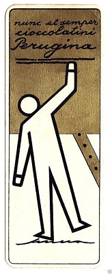 1930s PERUGINA CHOCOLATES BOOKMARK NUNC ET SEMPER MAN SENECA WRITING