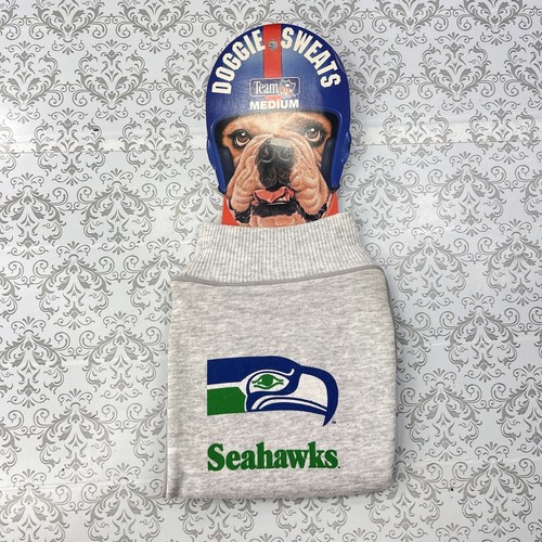 Felpa Team NFL Doggie Seattle Seahawks grigia maglia media 14" vintage