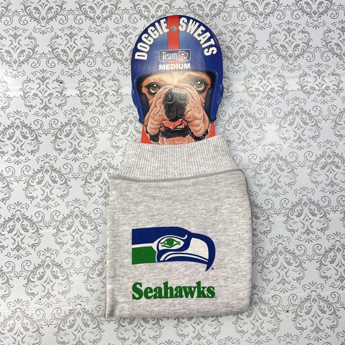 Sweat-shirt gris Team NFL Doggie Sweats Seattle Seahawks moyen 14" vintage - Photo 1/8