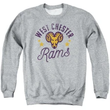 West Chester Adult Crewneck Sweatshirt Rams, Athletic Heather, S-3XL