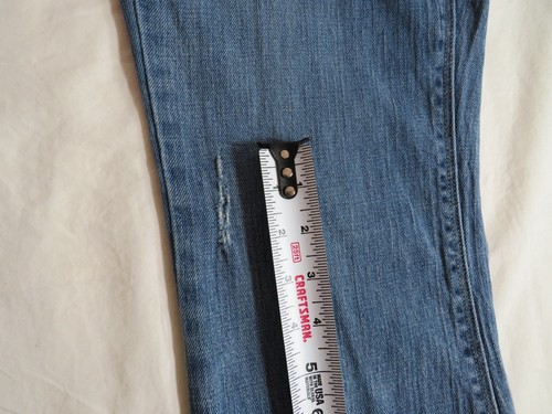 Girls ANA Size 6P Flare Leg Distressed Blue Jeans with pockets and stretch - Picture 10 of 11