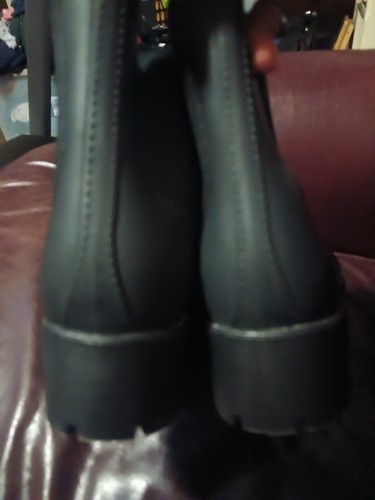 Botas de lluvia Jeffrey Campbell para mujer plataforma nublada Chelsea negras talla 9 - Imagen 14 de 15