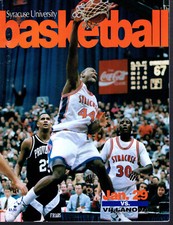 SYRACUSE BASKETBALL 1996 GAME PROGRAM AT CARRIER DOME       JOHN WALLACE COVER