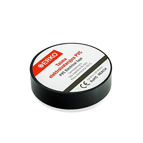 ERKO 10 pezzi di nastri isolanti elettrici professionali nero 15 mm x 10 (U7q)