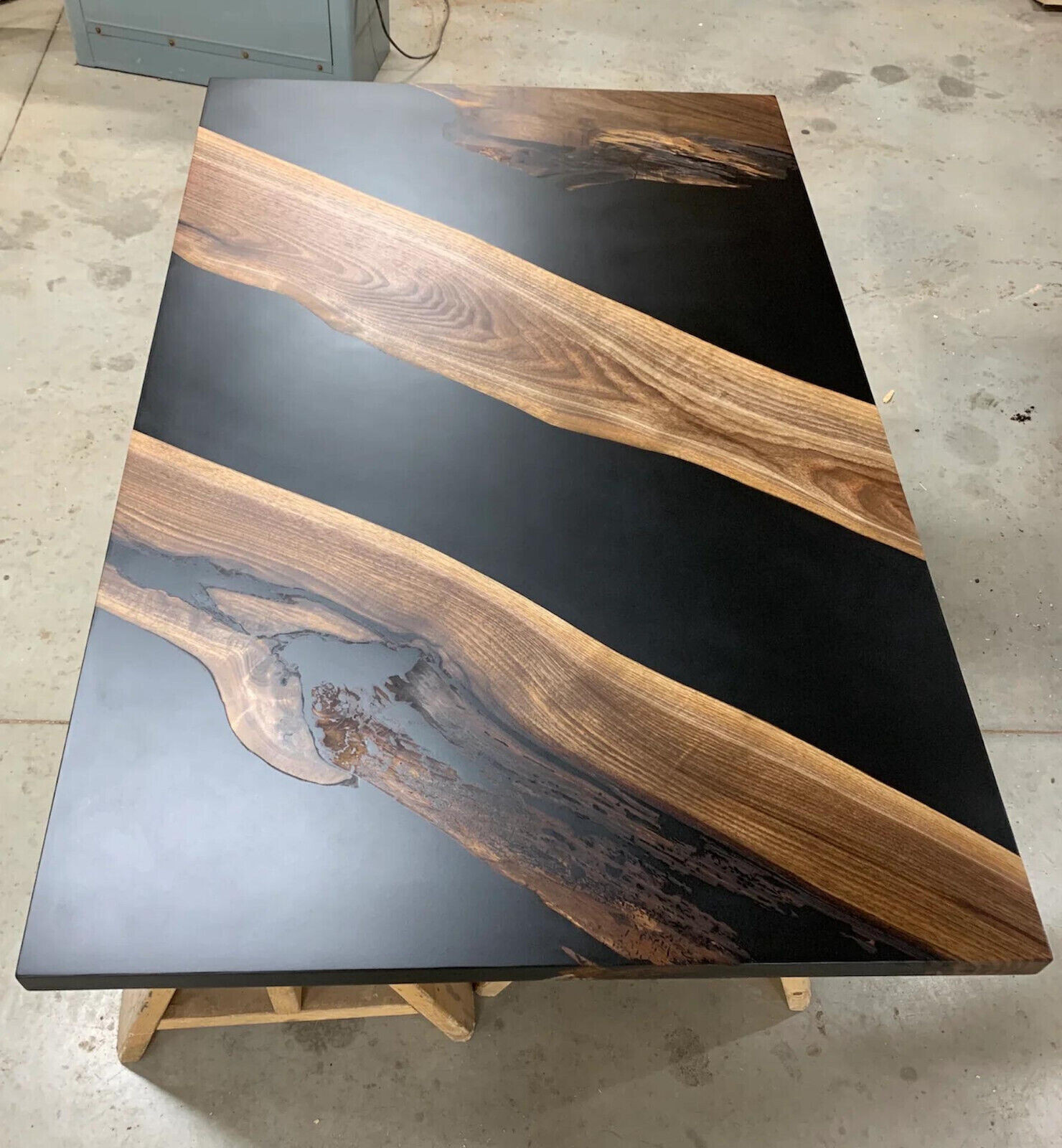 Black Epoxy Resin Center Table Top, Kitchen Dining Table Top, Living Top Decors