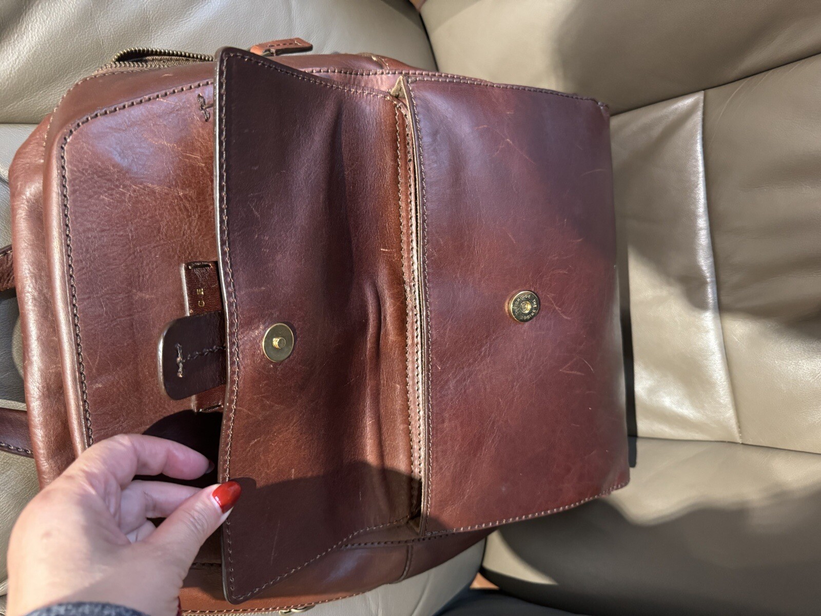 The Bridge men's leather backpack Brown — image 4